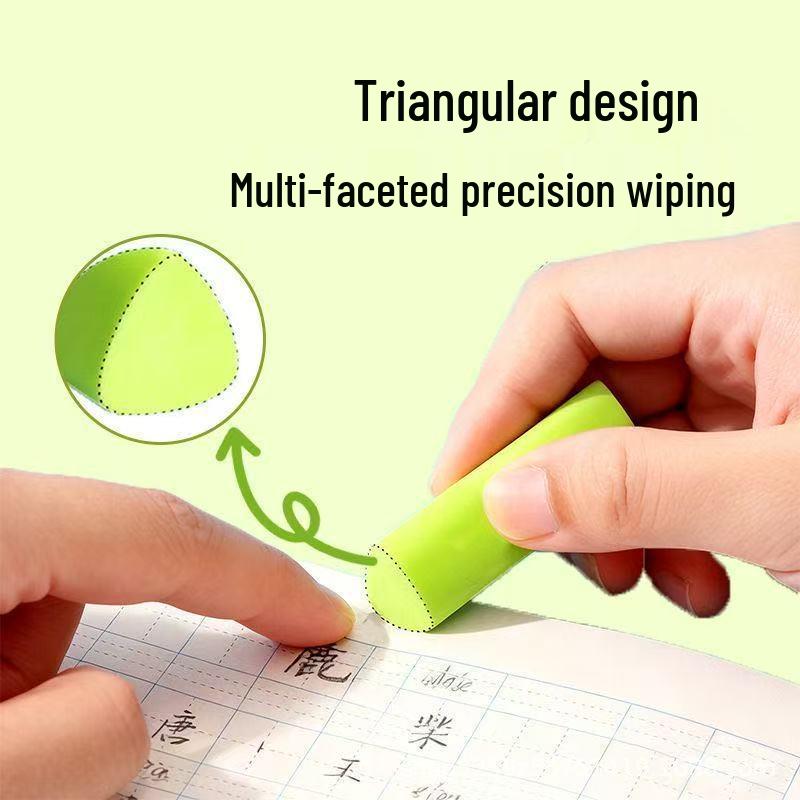 Зеленый треугольный ластик: Без крошек, Нетоксичный, Удобный для захвата детьми - Не оставляет следов. 1 Triangle Hole Eraser