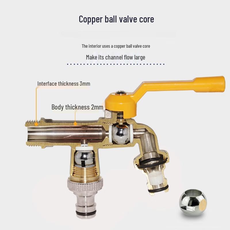 TLXT All-Copper Anti-Freeze Dual Outlet Outdoor Faucet