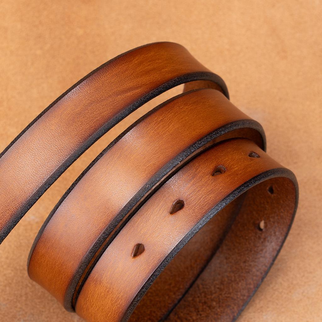 Leather Belt First Layer Cowhide Retro Versatile Tree Paste Leather Pin Buckle Retro Belt Middle-Aged And Young Men'S Belt