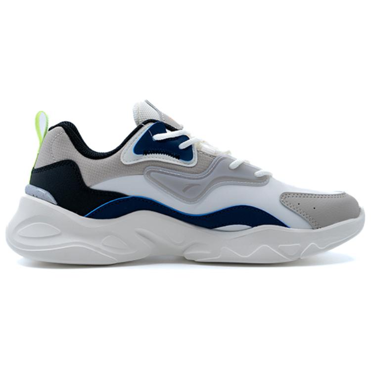 Anta Breakthrough Leather Casual Slip-Resistant Durable Low-Top Lifestyle Shoes Men sneakers White Gray Blue 112518860R-2