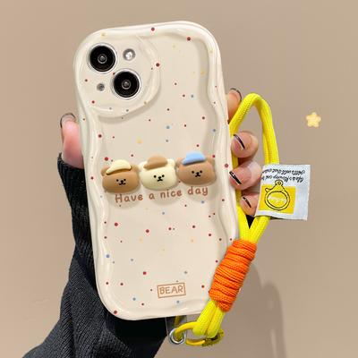Applicable To Apple 15promax Mobile Phone Case IPhone 14/13 Cute Three-dimensional Doll Lanyard 11/12 Silicone Xs
