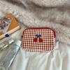 Cloth Cherry Cosmetic Bag Cotton Toiletry Bag Fashion Travel Storage Bag  Unisex