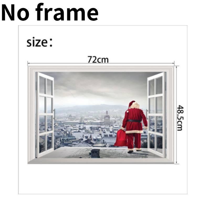 

3D Рождественский Санта Окно Рождественская Наклейка Настенная Наклейка Украшение Гостиной Дом Style J