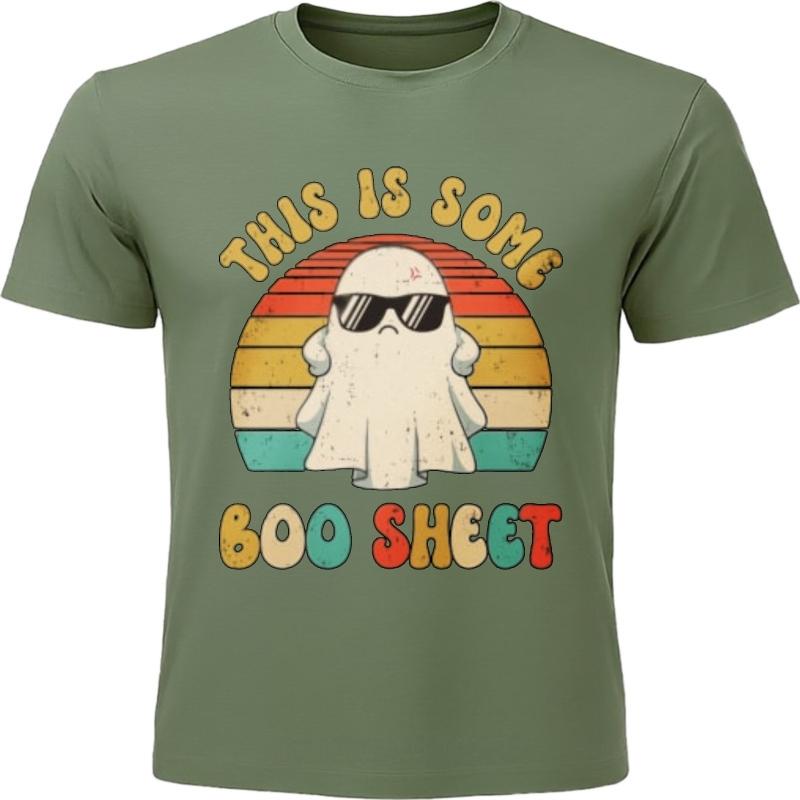 Summer Top Relaxed Fit For Man Fashionable T Shirt Black This Is Some Boo Sheet Ghost With Sunglasses Classic Men Top Tees