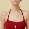 Crystal Cross Necklace (Silver)