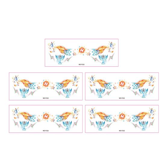 5Pcs Soccer Face Stickers Football Fan Temporary for World Mug Tattoos Waterproof Cheering B