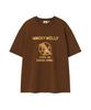WACKY WILLY Typo Bird Graphic Short Sleeve T-Shirt Brown