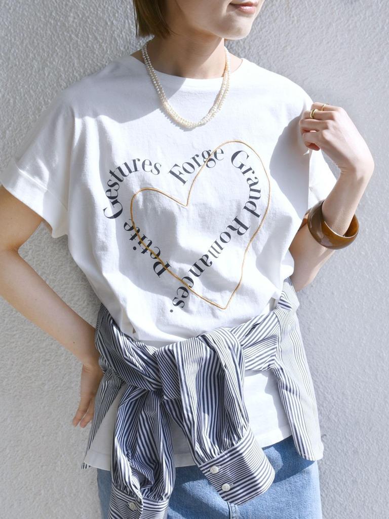Ships for Women Variation Logo Embroidered Print Tee 312312867 White One Size Web-Exclusive Hand-Washable