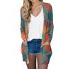 Women's Fashion Casual Comfort Floral Print Mid-Length Cardigan Jacket