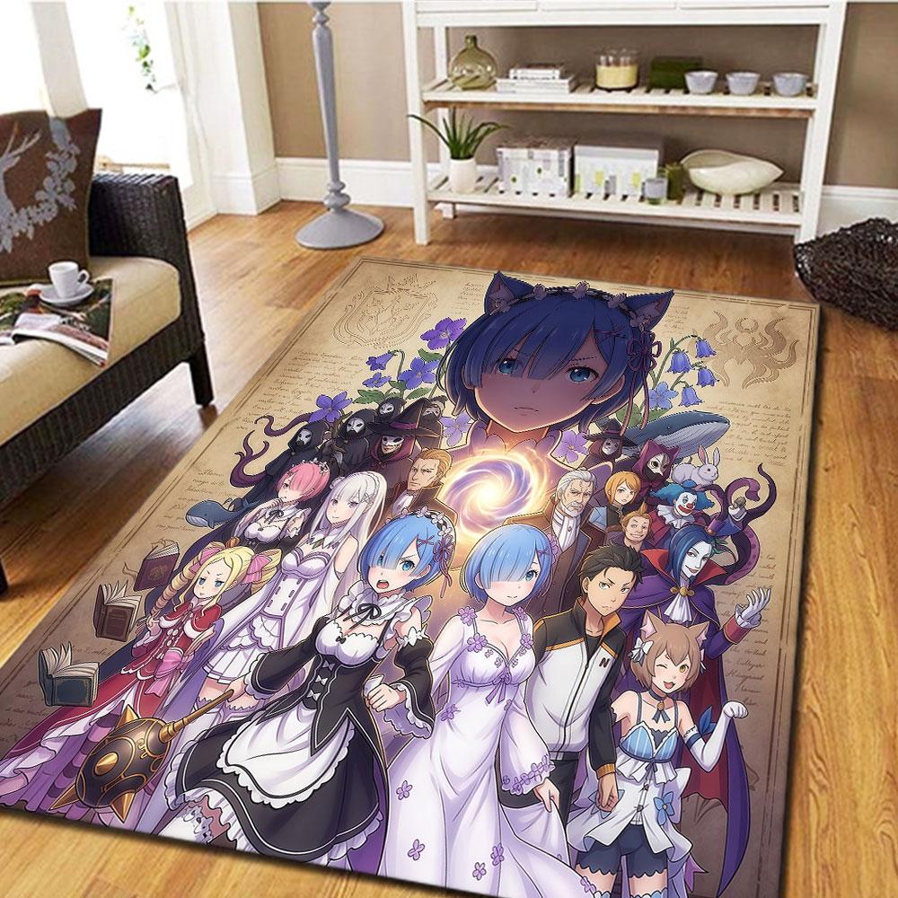 Re Zero Patterned Carpet for Cool Movie Carpet Play Floor Carpet Living Room Birthday Gifts Christmas Gifts HE221