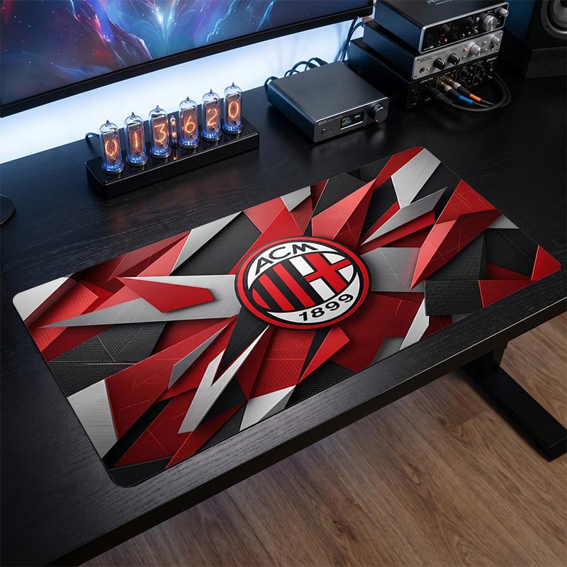 Tappetino per Mouse Grande Stampato AC Milan, Tappetino Morbido in Gomma Antiscivolo per Scrivania da Gioco per Ufficio Laptop Computer Decorazione