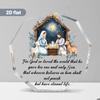 Bible Quotes Nativity Scene Ornament with Mary, , & Shepherds - Elegant Religious Tabletop Decor for Christmas, Easter Gifts for Christians, Families