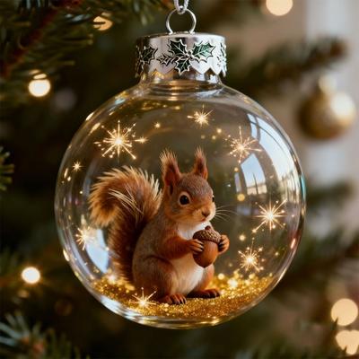 Decoraciones Navideñas Colgantes con Forma de Animal Premium Materiales Acrílicos Duraderos Con Detallado Patrón de Vida Silvestre