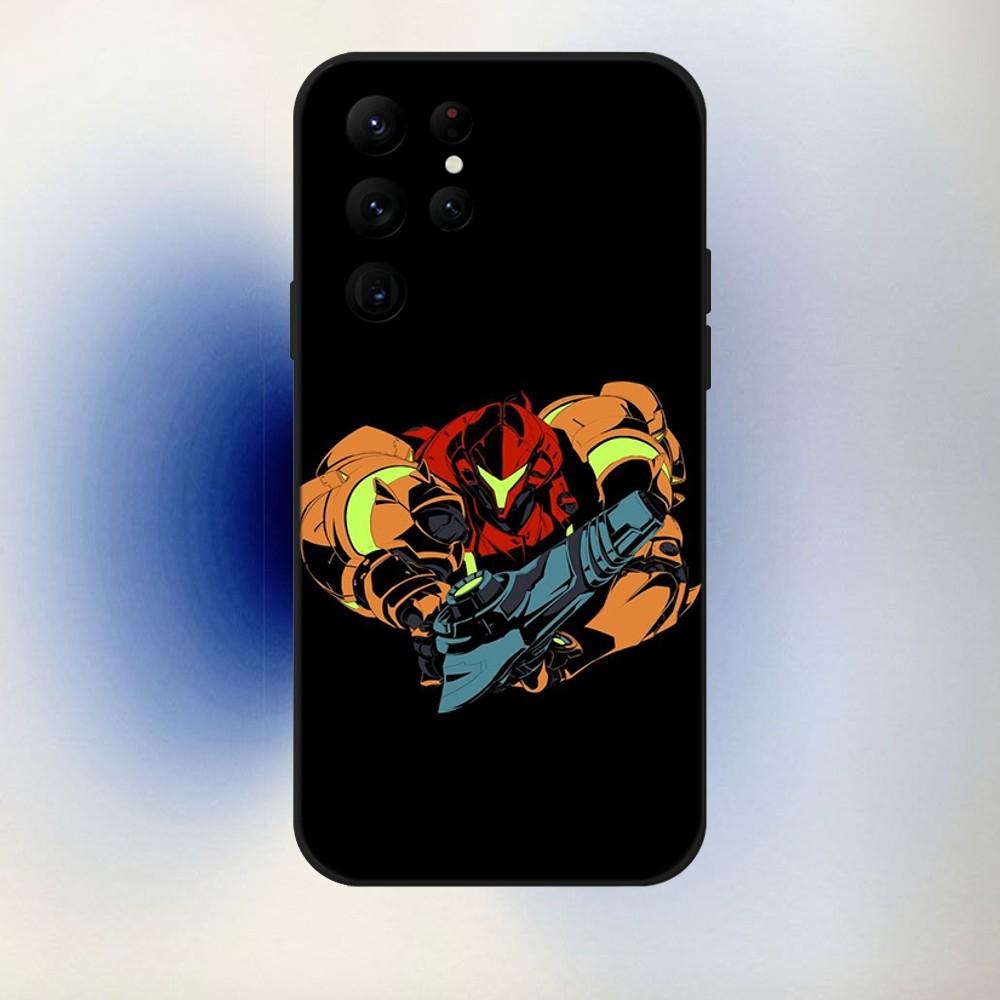 Game M-Metroid Phone Case For Samsung S24,23,22,30,21,10,9,Ultra,Plus,Lite,FE,5G Black Soft Case
