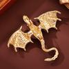 Zinc Zinc Zinc Alloy Crystal Wing Dragon Pin Colorful Rhinestone Animal Dragon Brooch  Daily Wear