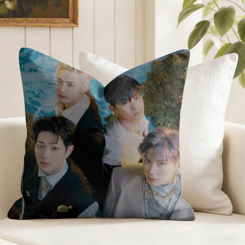 Kpop Band SShinee Cushion Cover Eco Linen Pillow Case DoubleSided Print Breathable Durable Zipper Home Decor Gift