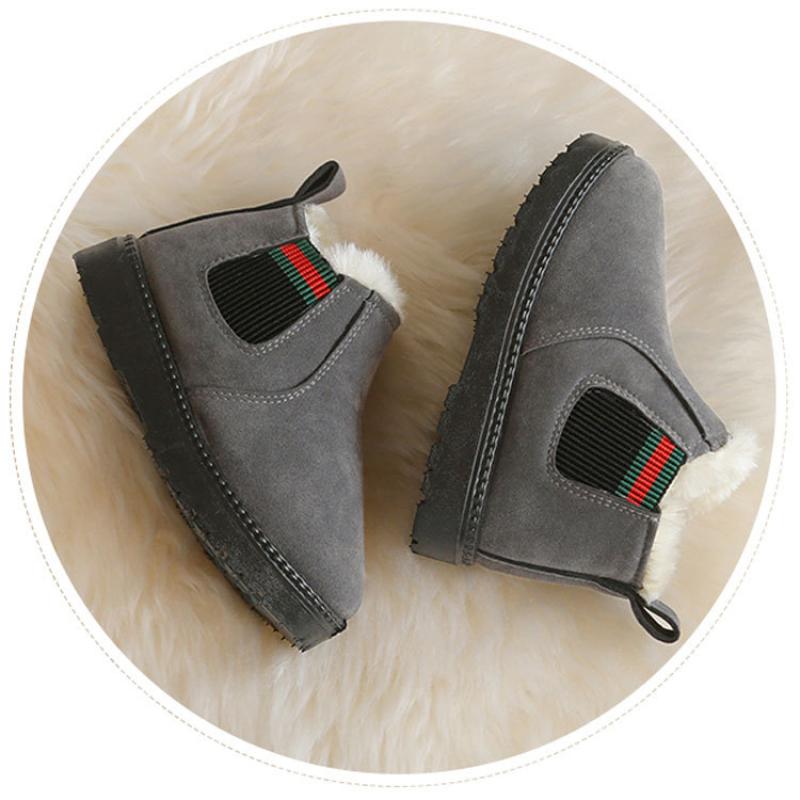 Martin-Stiefel für Jungen und Mädchen, verdickte Schneestiefel mit weicher Sohle, rutschfeste Winter-Baumwollschuhe für Kinder