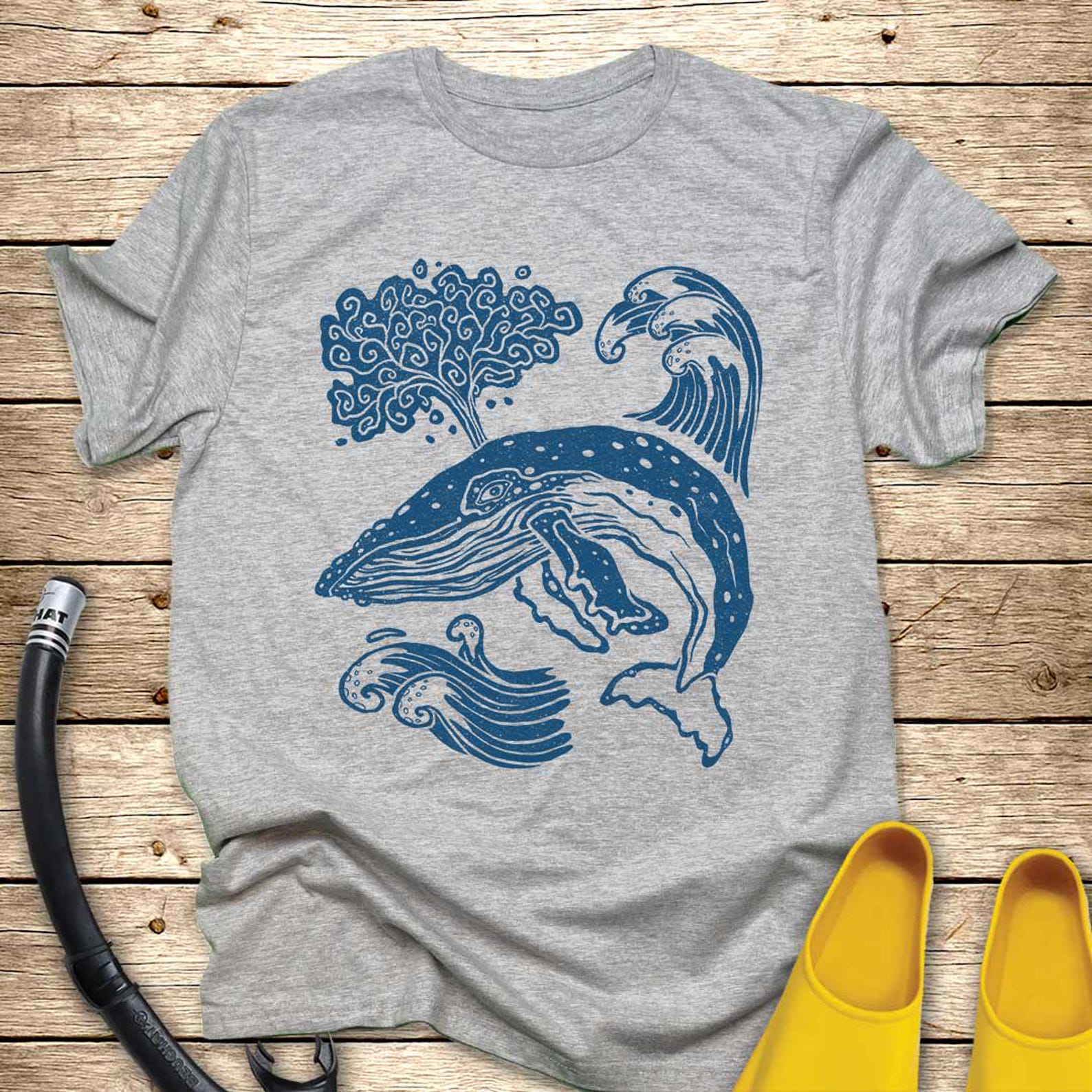 Hump Back Waves T-Shirt | Ocean Wave Graphic 3XL