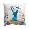 Christmas New Fashionable Blue Watercolor Elk Pillowcase, Holiday Home Fresh and Warm Pillow Cushion Cover