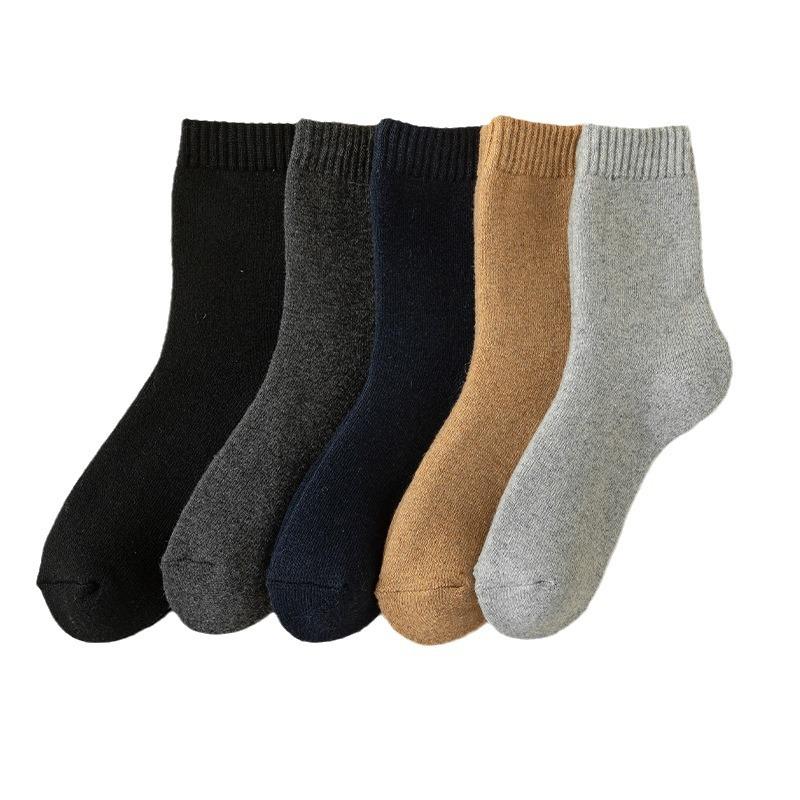 Men's Winter Vintage Thickened and Fleece Warm Wool Mid Calf Socks