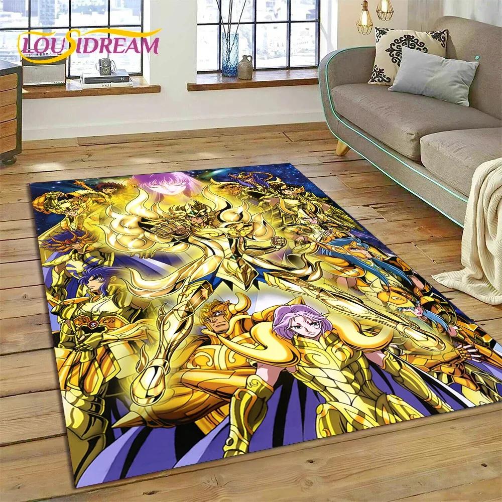 Cartoon Saint Seiya 3D Retro Anime Carpet Rug for Bedroom Living Room Home Sofa Decoration,Children Game Large Decor Floor Mat