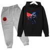 Roupas Infantis Inverno Primavera Moletons com Capuz Masculinos para Meninos (3-13 Anos)Conjuntos Esportivos de Anime Roupas Infantis Blusas+Calças