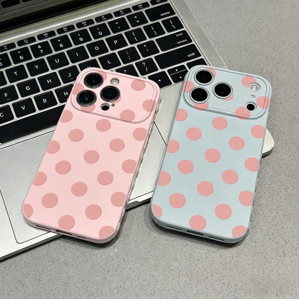 Różowe okrągłe kropki pasują do etui na telefon komórkowy Apple 11promax dla dziewcząt proste Huawei pura11 Xiaomi vivo miękkie etui