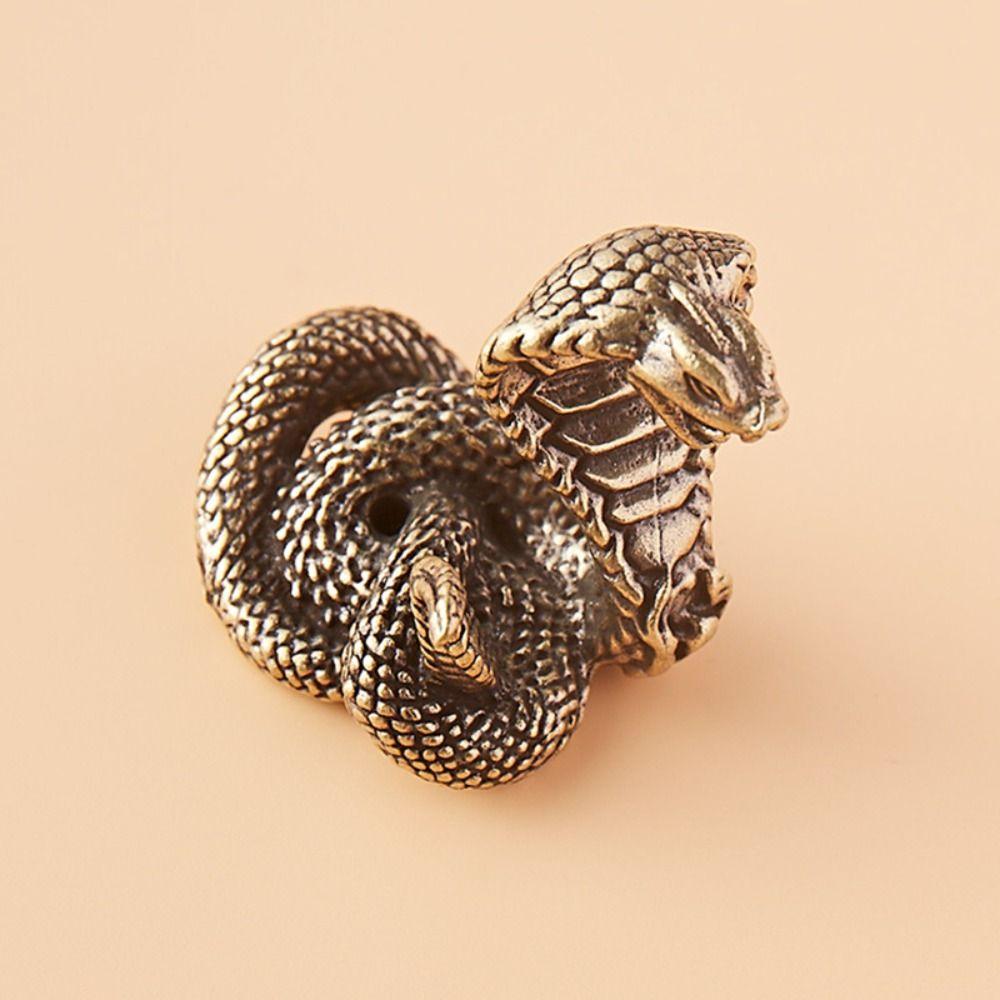 Ancient Brass Cobra Figurines Copper Snake Figurines Animal Statue Mini Cobra Statue  Birthday Gift