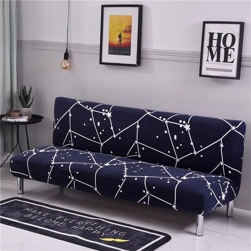Elastic Non-Slip Printed Sofa Bed Cover Without Armrests