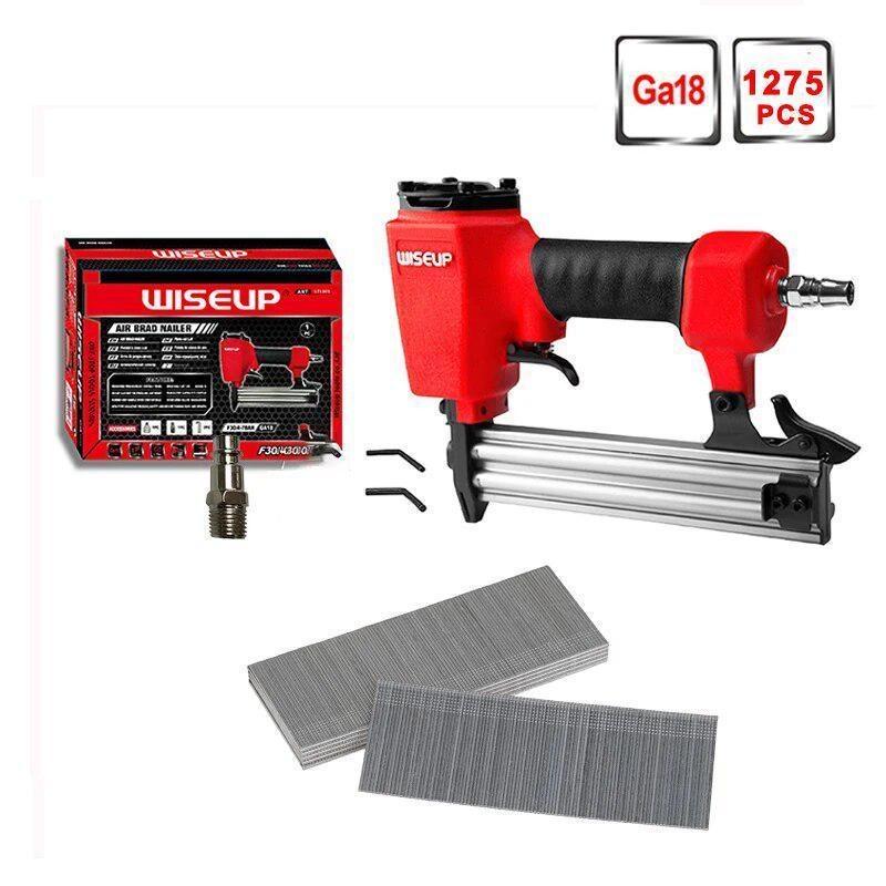 WISEUP Pneumatic Nail Gun Air Wood Frame Stapler with 3600 Staples DIY Wooden Furniture Construction Stapler Nail Pneumatic Tool