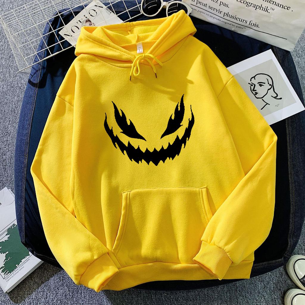 High-Quality Fashion Trendy Printed Autumn Winter Frayed Edge Emoji Printed Hoodie Sweatshirt Unisex Korean Style Trendy Casual