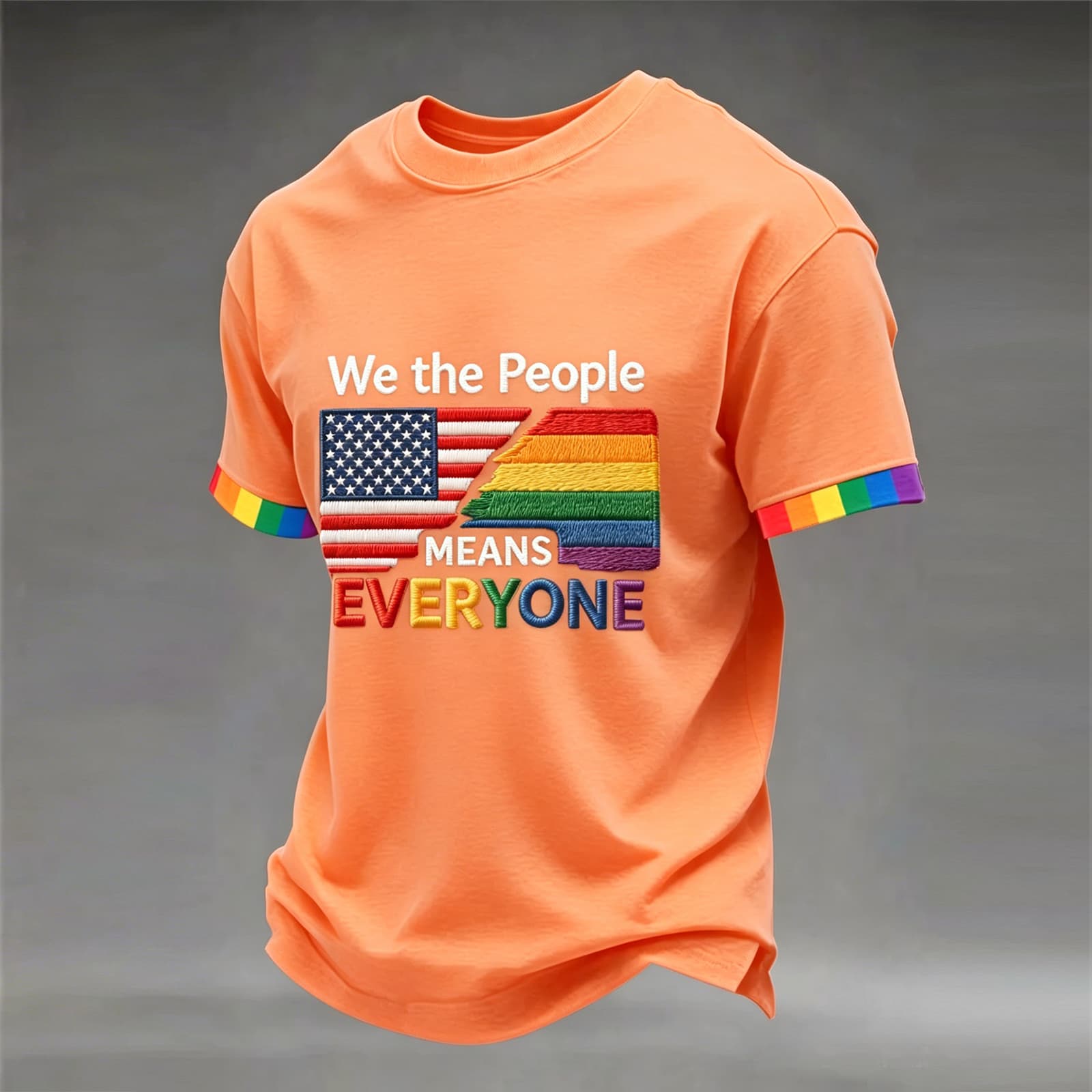 

Unisex Short Sleeve Crew Neck T Shirt with We the Means Print Comfortable Cotton Tee Top M оранжевый