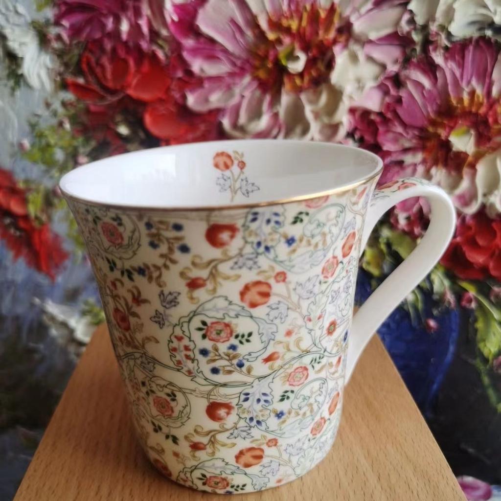 Mug Bone Porcelain Light Luxury High End Sense   Personalized Oil Painting Style Mug Sea Anemone Dandelion Water Cup Home Use