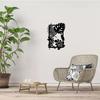1pc Leaf Metal Wall Decor Black Tropical Plant Hanging Ornament Iron Rectangle Frame Sculpture Boho Modern Farmhouse Rustic Bathroom 11.8x7.9Inch