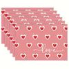 4/6pcs Love Pink Valentine's Day Placemats Mother's Day Wedding Anniversary Placemat for Party Kitchen Restaurant Decoration 12x18inch