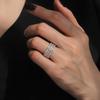 Fashion Wedding Rings for Women Modern Design Sparkling Cubic Zircon Crystal Rings Luxury   CopperFemale Jewelry