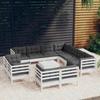 Vidaxl 12-Cz. Garden Lounge Set, With Cushions, White