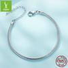 S925 Silver-Plated Platinum Lobster Buckle Basic Single Bracelet, Simple Versatile Diy Snake Bone Chain Bracelet