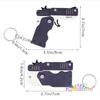 Rubber Band Gun Keychain Foldable Toy for Kids & Adults, Creative Gift Idea with 60 Bands for Family Fun Folding Mini Shooter