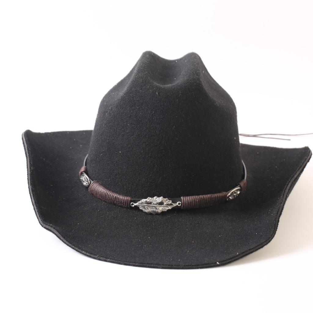 Popular European and American Classic Imitation Cashmere Felt Hat, Men's and Women's Fashion Seamless Edge Western Cowboy Hat
