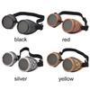 Steampunk Motorcycle Goggles with Spiked Rivets Vintage Round Cosplay Sunglasses for Welding and Cyber-Goths