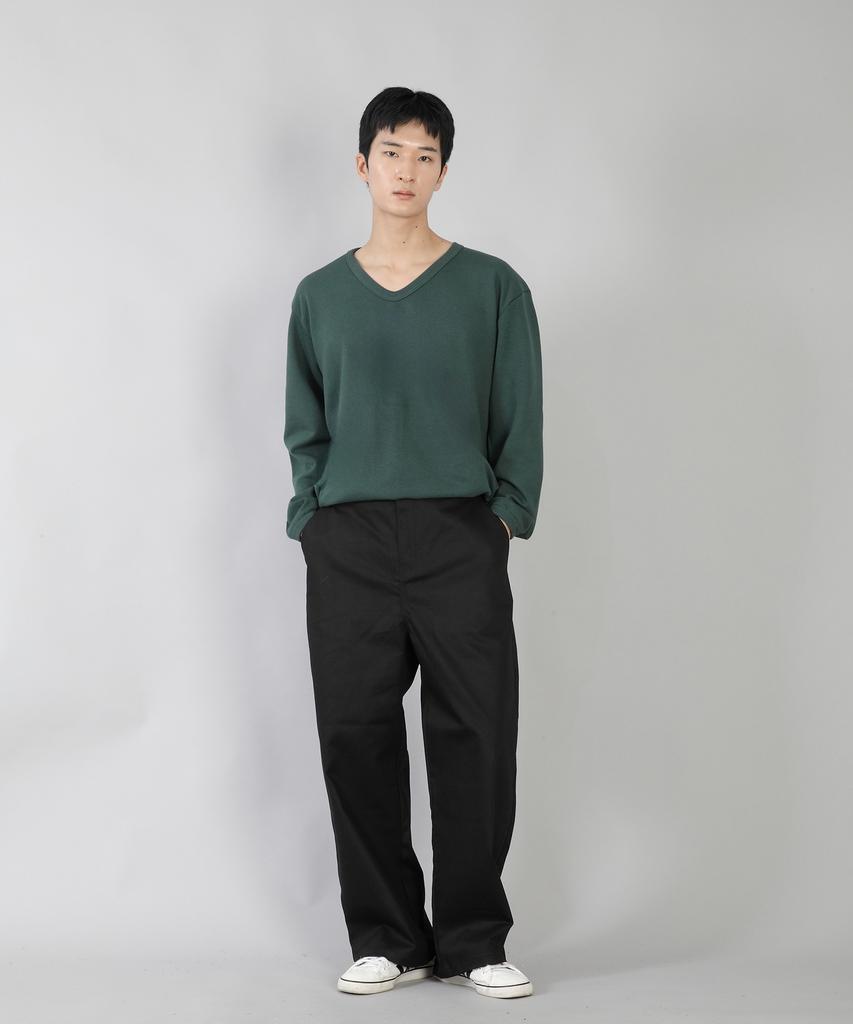 Seinteukeulu Ex Wide Button Pants Ewb-377 Black