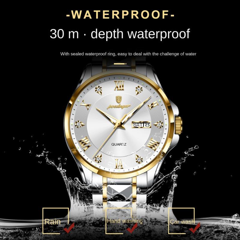 New Top Brand Fashion Men's Watch Luxury Double Calendar Fashion Business Luminous Men's Watch