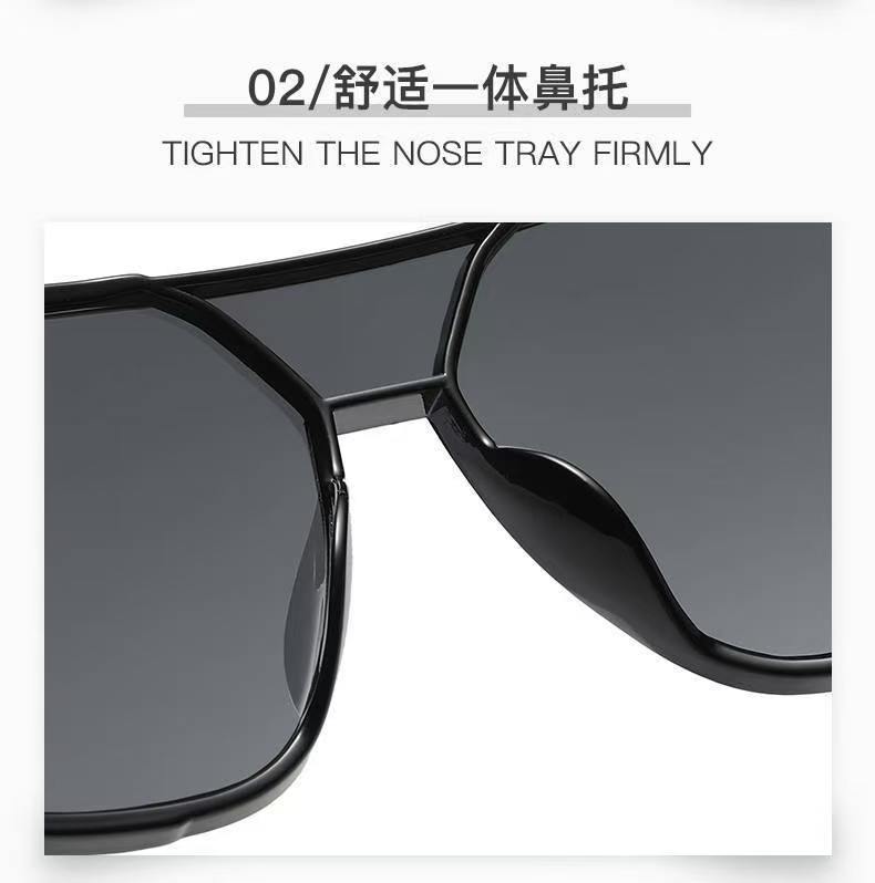 New retro large frame sunglasses men's and women's fashion UV protection sunglasses double beam pilot sunglasses
