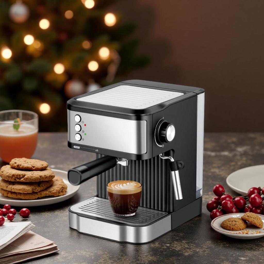 Premium Italian Coffee Machine with Steam Milk Frother - Compact, High-Quality, In Stock