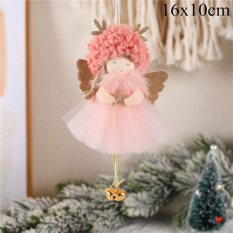 2025 Christmas Angel Dolls Plush Girl Christmas Tree Decorations for Home Navidad Ornaments Xmas Pandent New Year Gifts for Kids