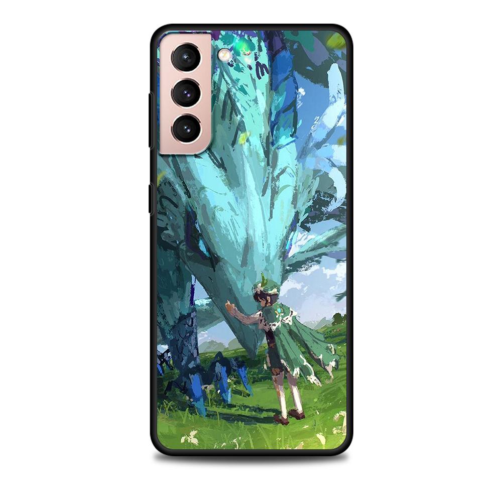 Genshin Impact Game Case for Samsung Galaxy S22 Ultra Phone Cover S21 S20 FE S10 5G S9 S8 Plus S10e S7 Edge Black Soft Silicone