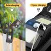 Solar Clamp Lights Outdoor Motion Sensor Waterproof 3 Modes LED Work Light For Camping Fence Garage Garden Lighting