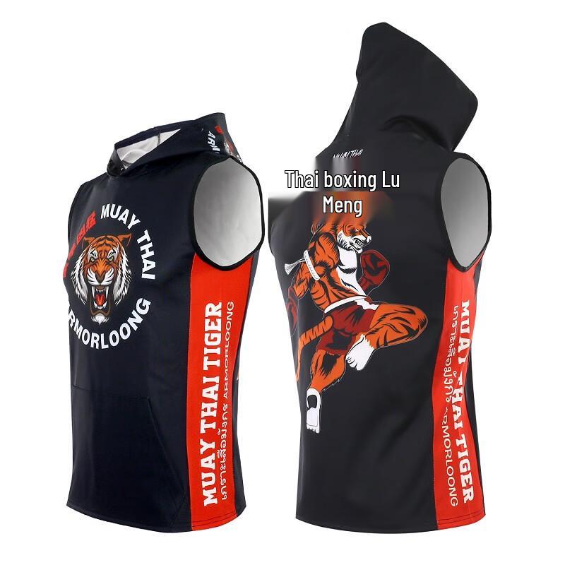 Miękka bluza bez rękawów z kapturem Soft Monkey Unisex MMA & Muay Thai: Szybkoschnąca kurtka treningowa Tiger Sport