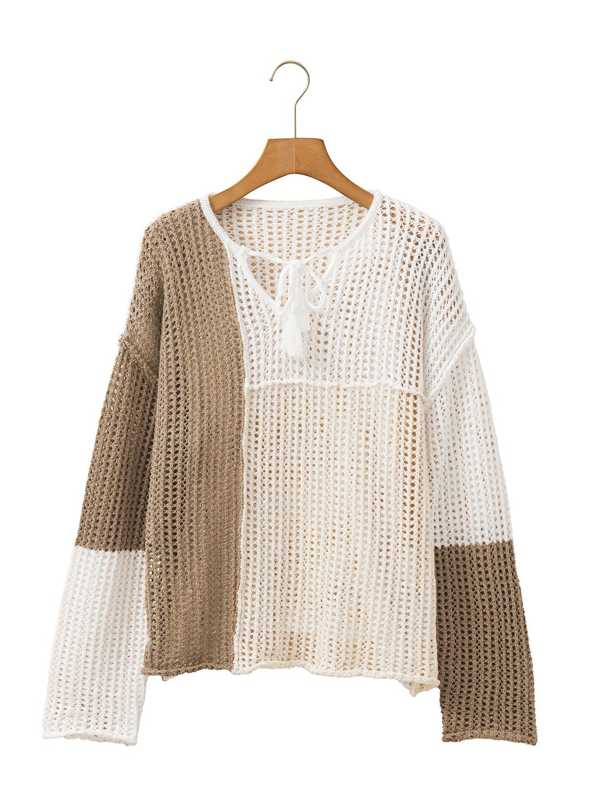 

Женский европейский и американский пуловер с V-образным вырезом и длинными рукавами - Тонкий, простой, универсальный, свободного кроя S